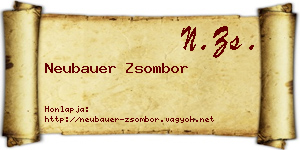Neubauer Zsombor névjegykártya